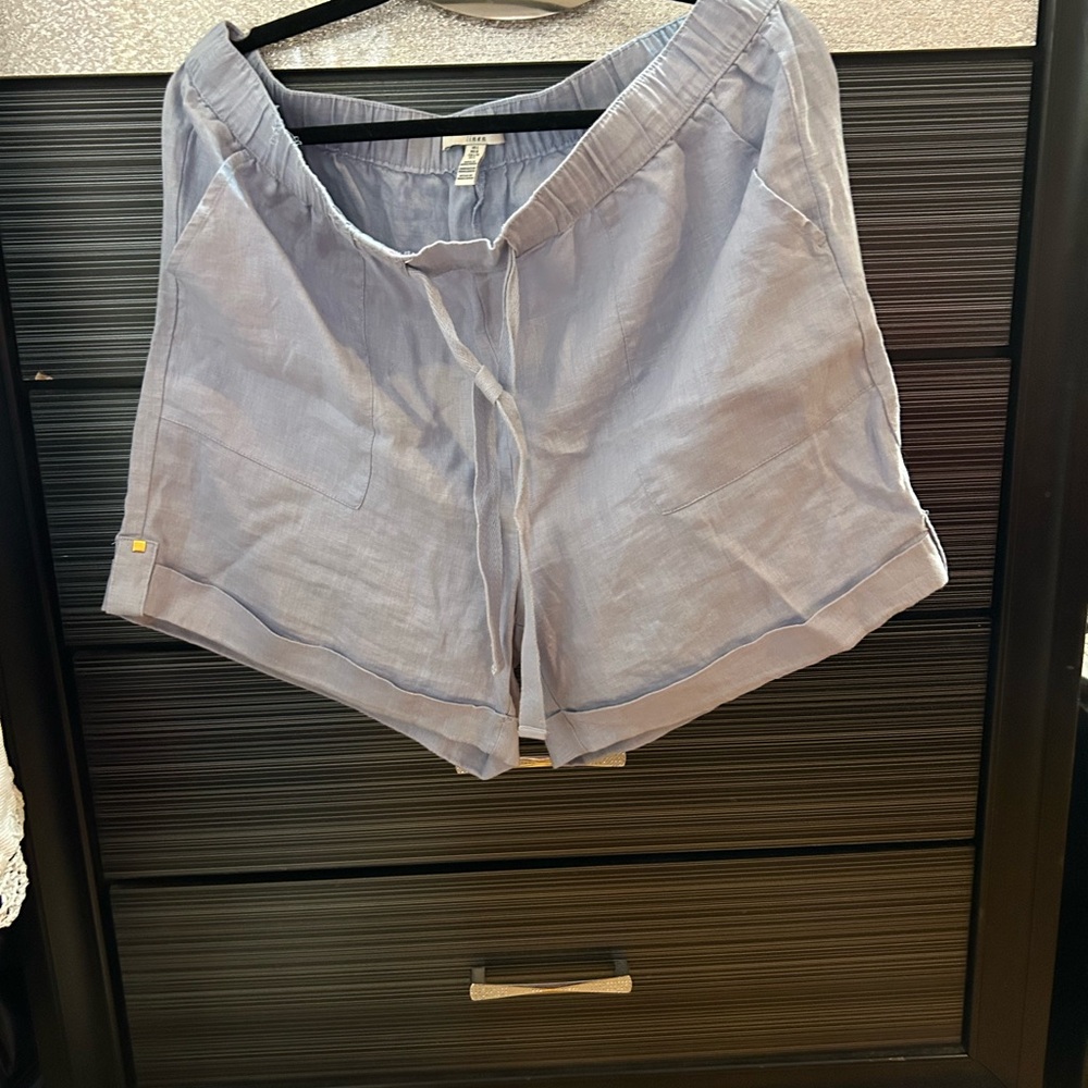 Ellen Tracy Linen Light Blue Women's Bermudas
